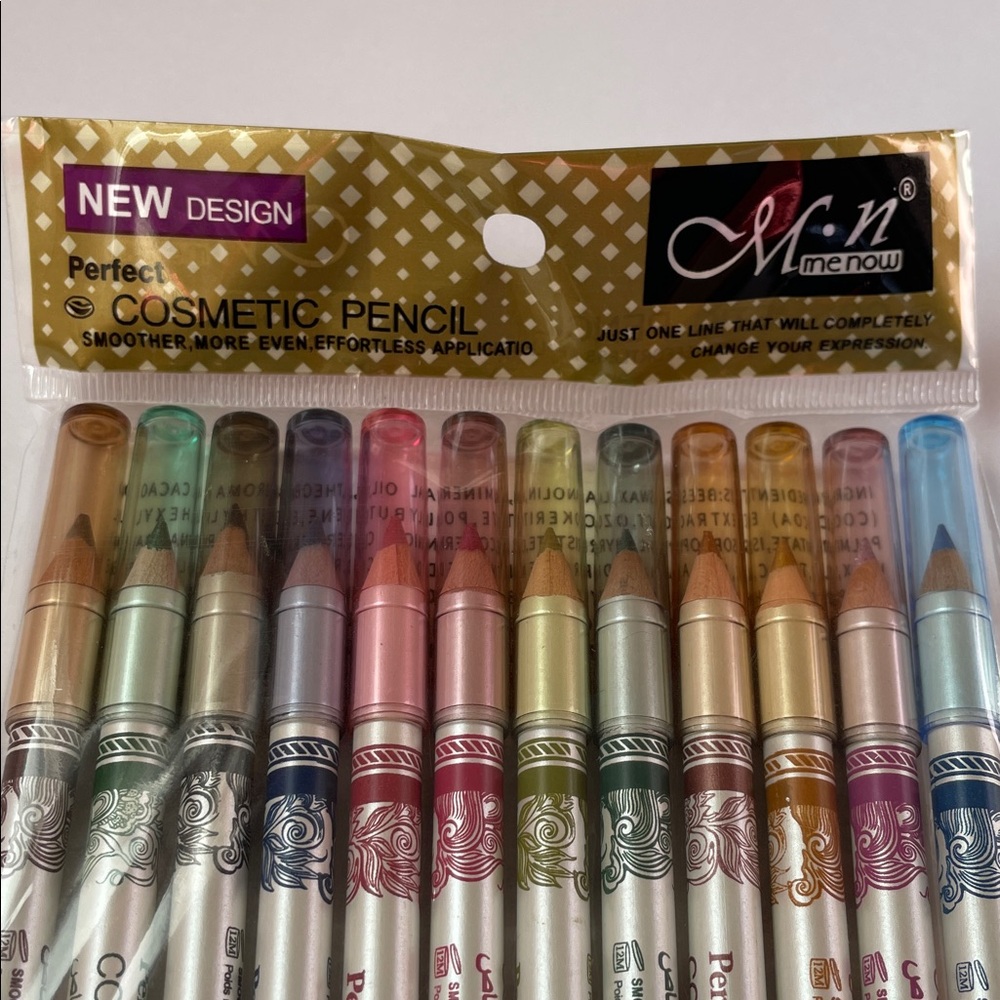 NWT Colorful Cosmetic Pencil Set.  12 pencils. - Picture 2 of 3